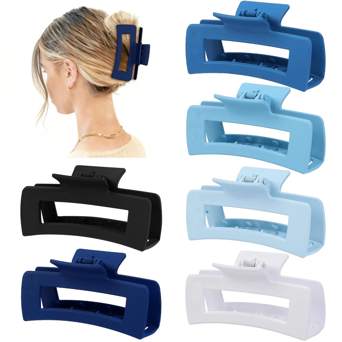 Sisiaipu 4 Inch Large Hair Claw Clips displayed in a vibrant array of colours