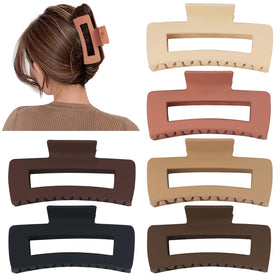 Sisiaipu 4 Inch Large Hair Claw Clips in assorted colours