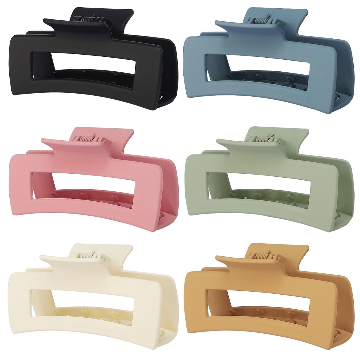 Sisiaipu 4 Inch large hair claw clips in assorted colours front view