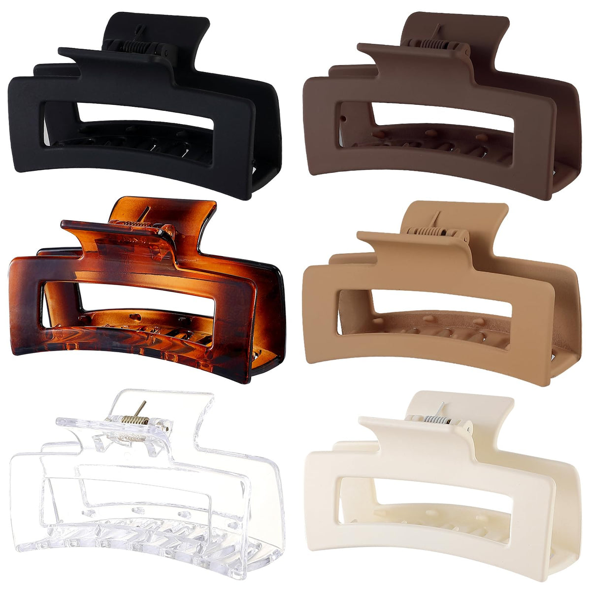 Sisiaipu 6 pack medium hair claw clips in assorted colours