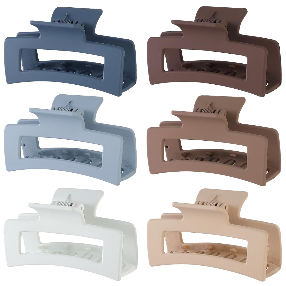 Sisiaipu 6 pack medium hair claw clips in assorted colours