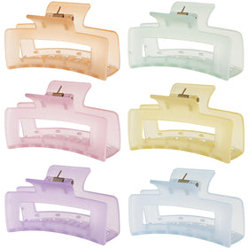 Sisiaipu 6 pack medium hair claw clips in assorted ice cream colours