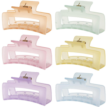 Sisiaipu 6 pack medium hair claw clips in assorted ice cream colours