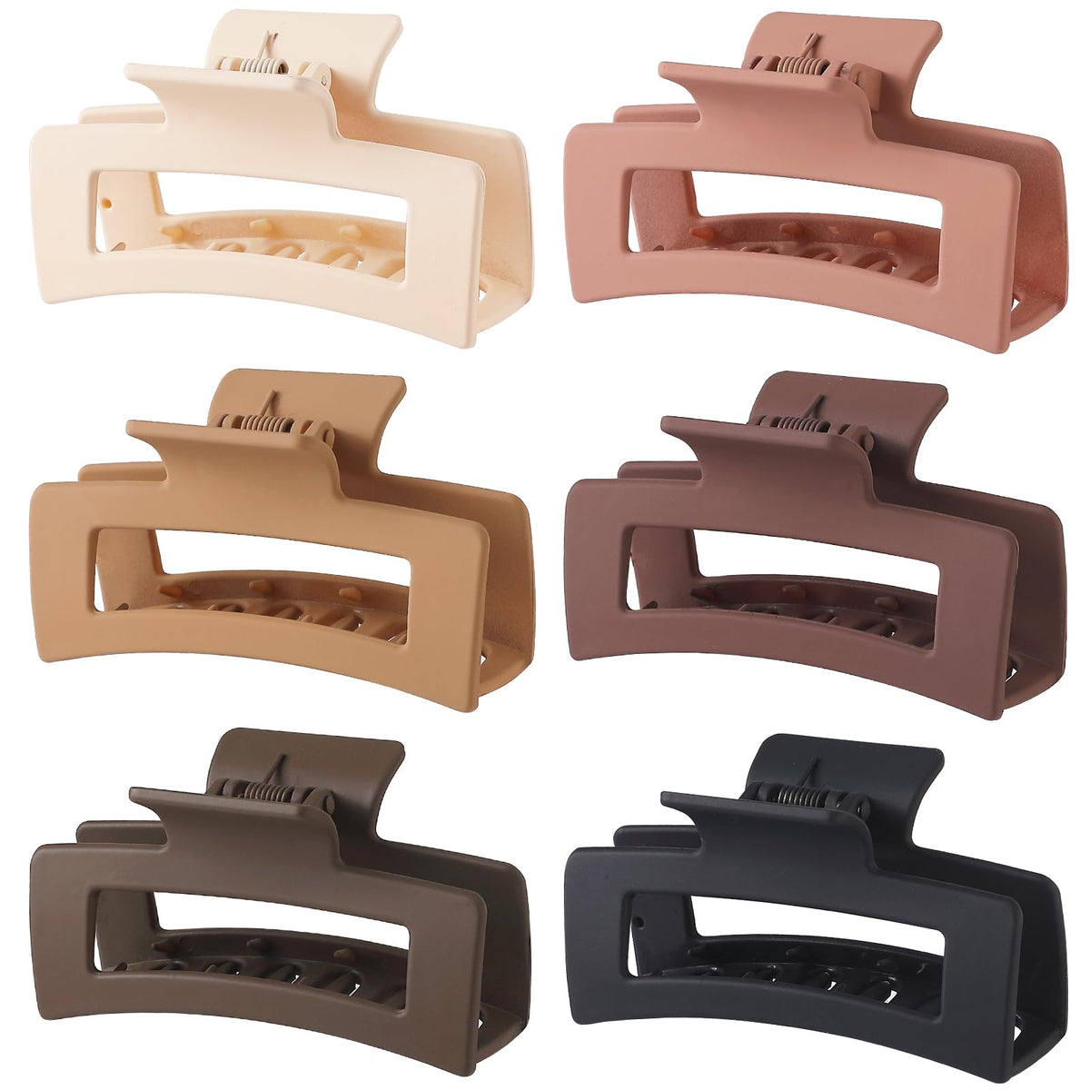Sisiaipu 6 pack medium square claw clips in assorted colours