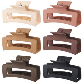 Sisiaipu 6 pack medium square claw clips in assorted colours