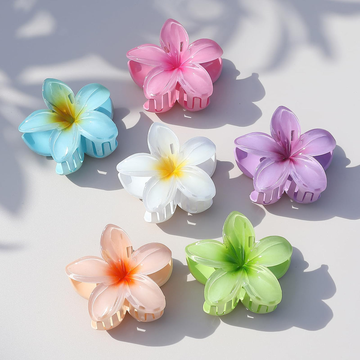 Sisiaipu Flower Hair Clip close-up showing shiny finish and strong metal spring