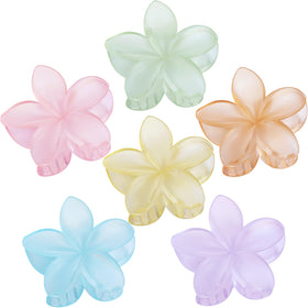 Sisiaipu Flower Hair Clips set in various colors including Matte Yellow, Green, Blue, Pink, Orange, and Purple