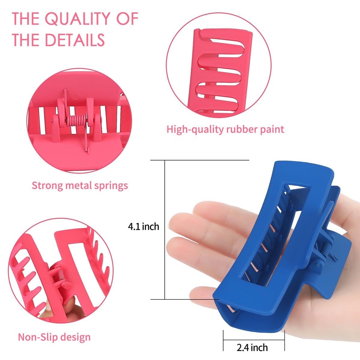 Sisiaipu hair claw clip close-up showing strong metal springs