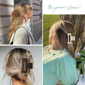 Sisiaipu hair claw clips in khaki and brown colours