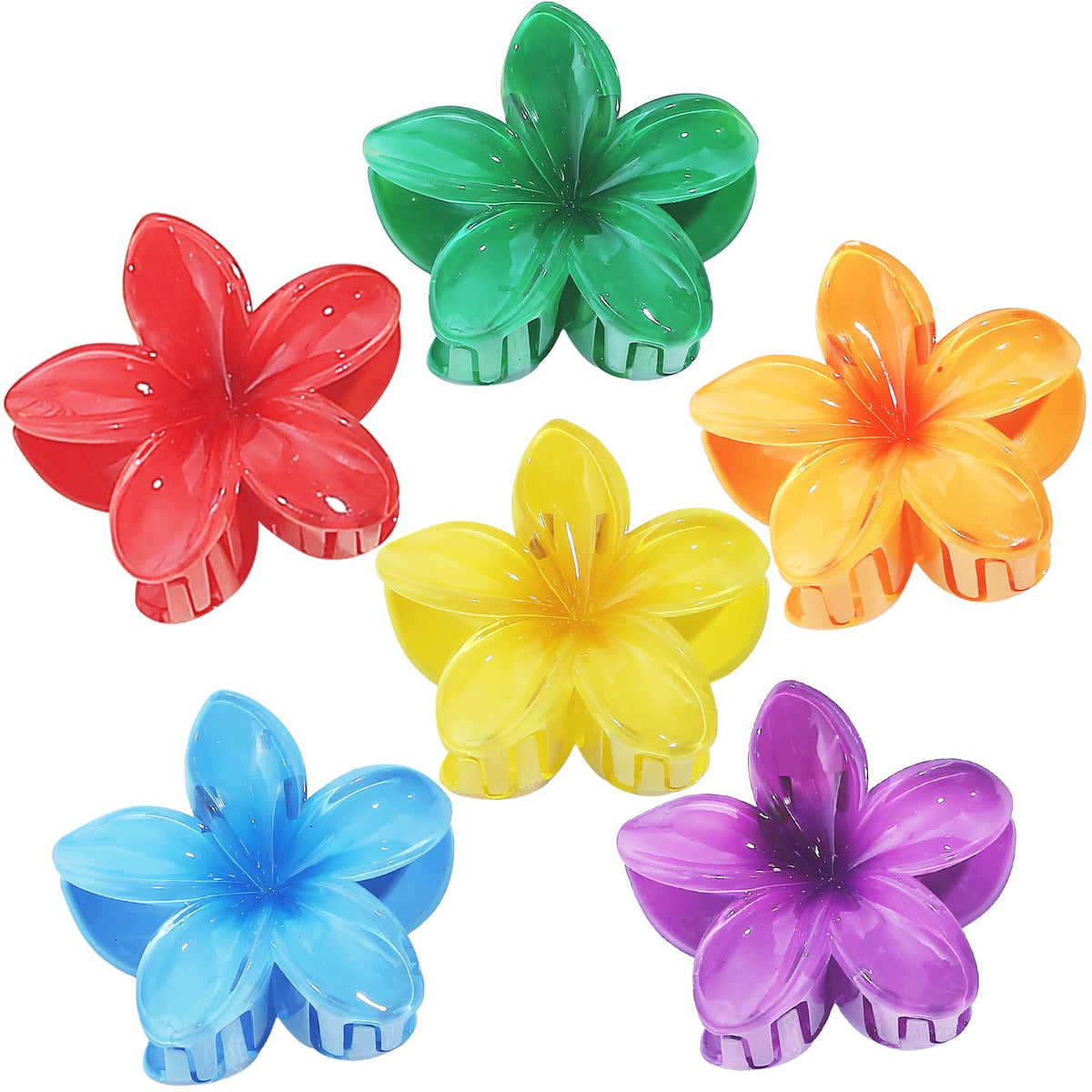 Sisiaipu Hawaiian flower hair clips dark yellow, front view