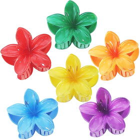 Sisiaipu Hawaiian flower hair clips dark yellow, front view
