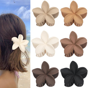 Sisiaipu Hawaiian Plumeria flower claw clip in beige side view