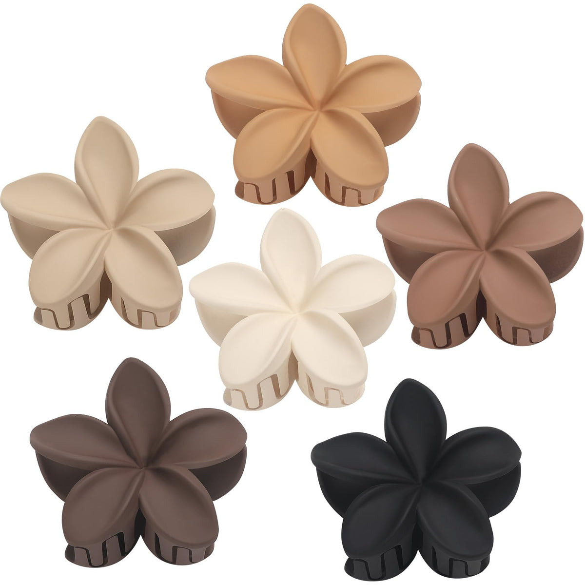 Sisiaipu Hawaiian Plumeria flower claw hair clip in khaki front view