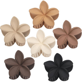 Sisiaipu Hawaiian Plumeria flower claw hair clip in khaki front view
