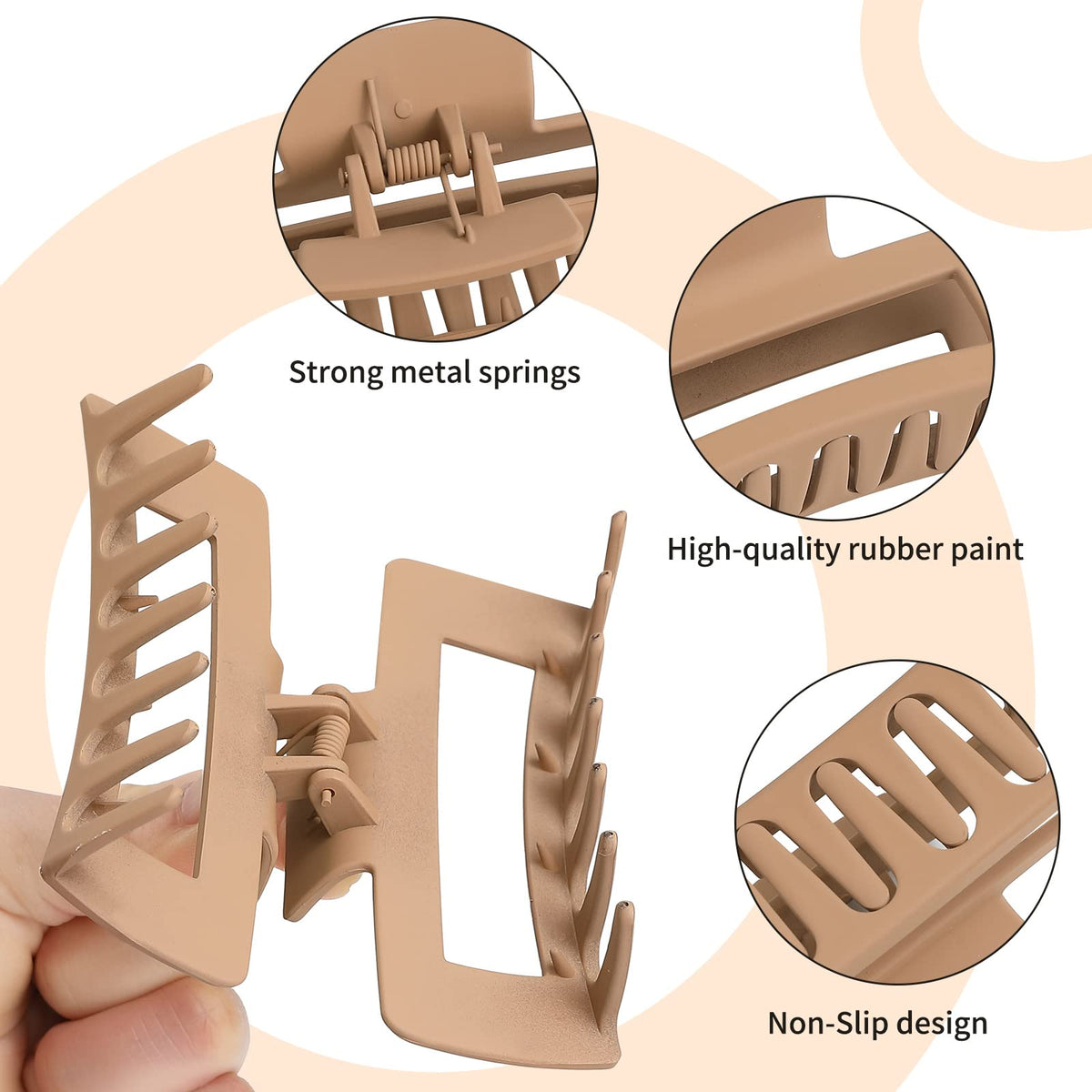 Sisiaipu Large Hair Claw Clip holding thick hair securely