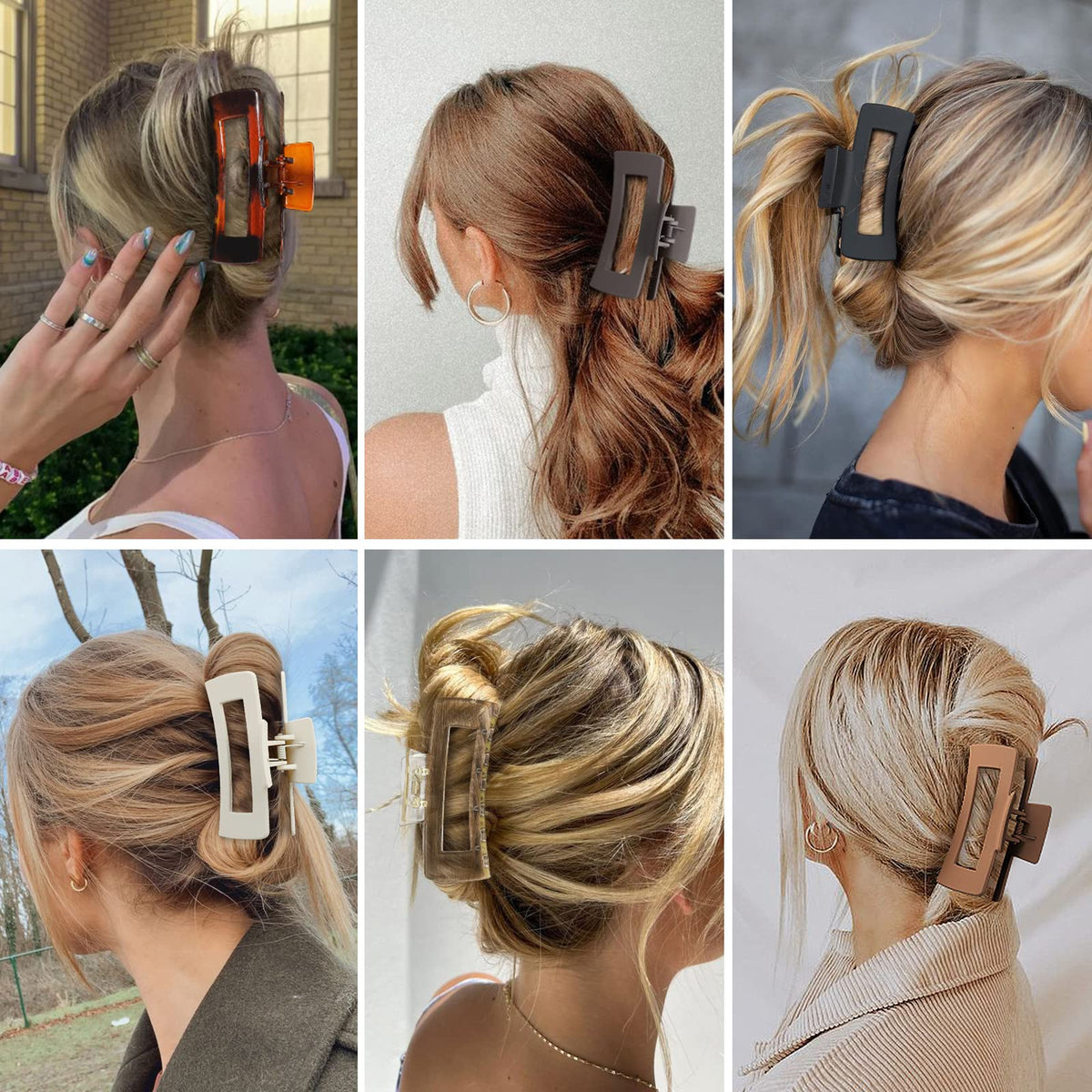 Sisiaipu Large Hair Claw Clips in lifestyle setting with a woman
