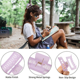 Sisiaipu medium hair claw clip in pink, showcasing its size