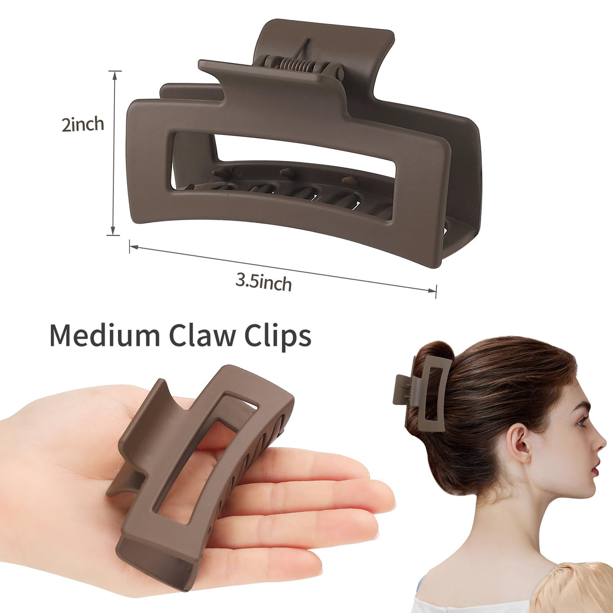 Sisiaipu medium square claw clip in Camel colour