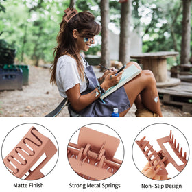 Sisiaipu medium square claw clip in Greenish Coffee colour
