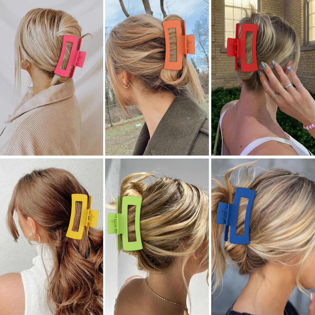 Sisiaipu rectangular hair claw clips in various colours
