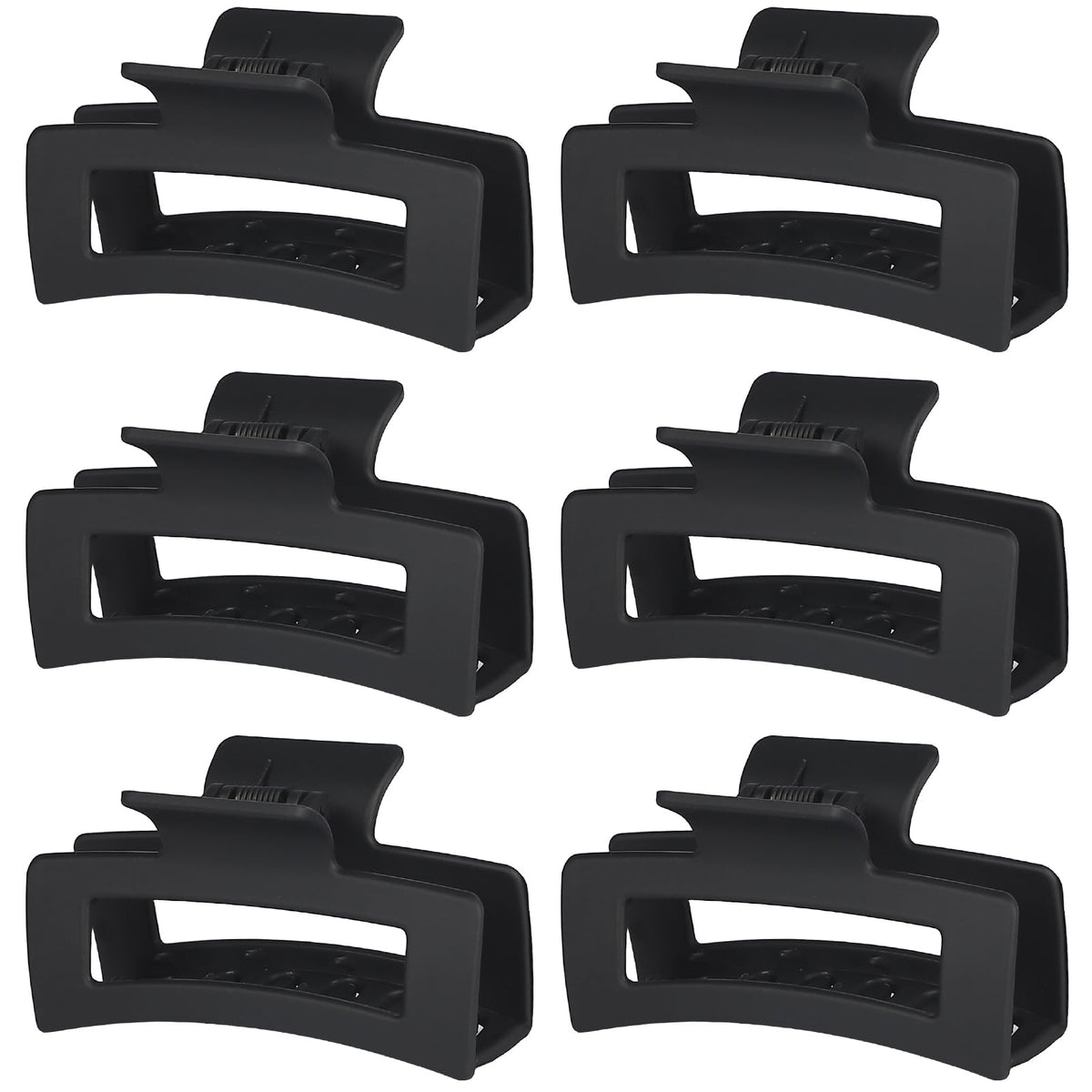 Sisiaipu Square Hair Clips 6 pack in black, front view