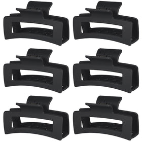 Sisiaipu Square Hair Clips 6 pack in black, front view
