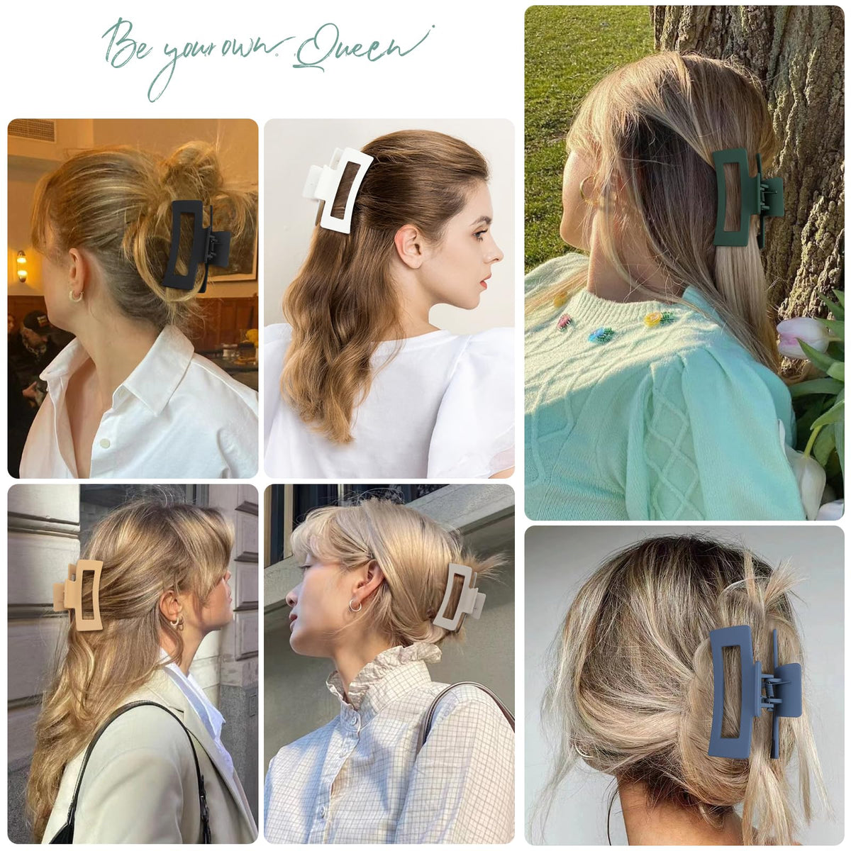 Sisiaipu Square Hair Clips packaging showing all six colours