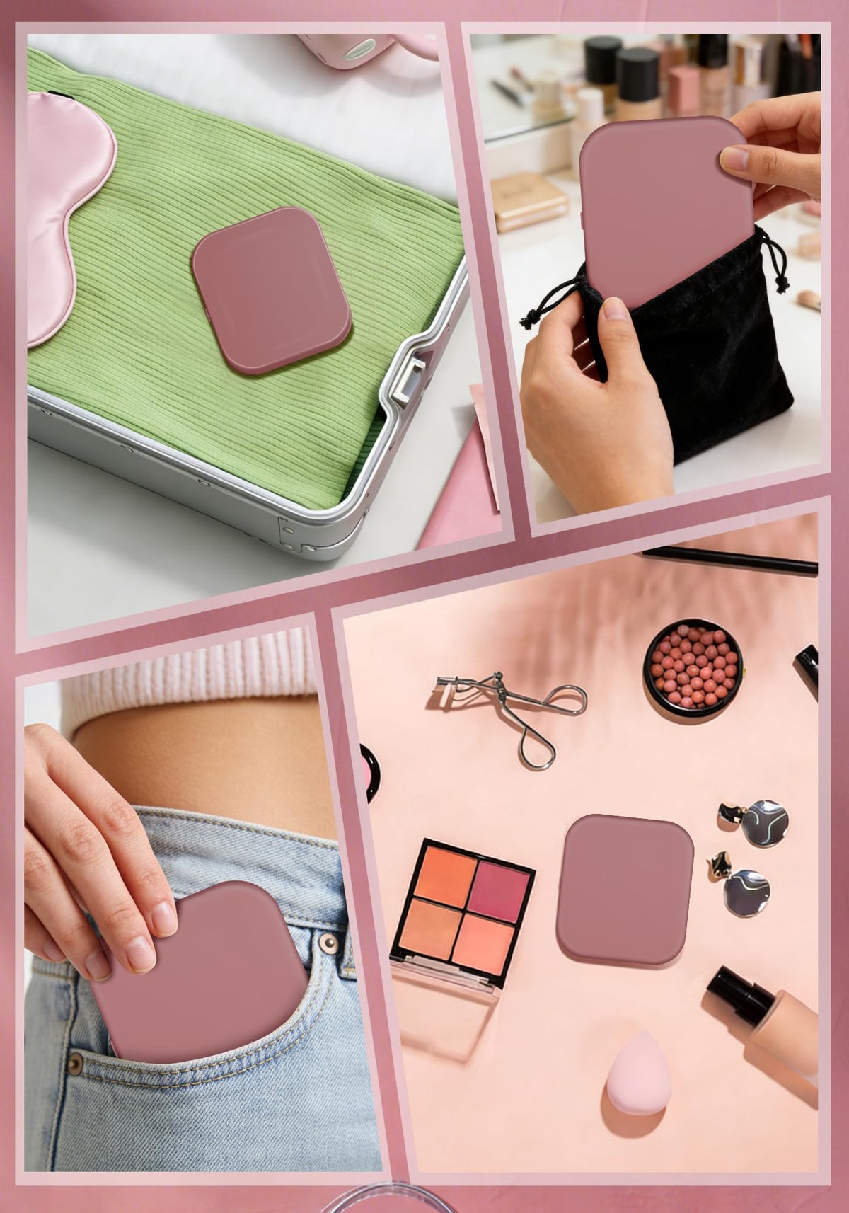 SisKokoro Magnifying Mirror in a travel setting