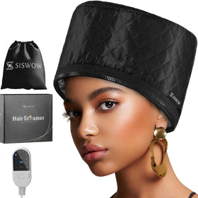 SISWOW Hair Steamer Cap front view in black