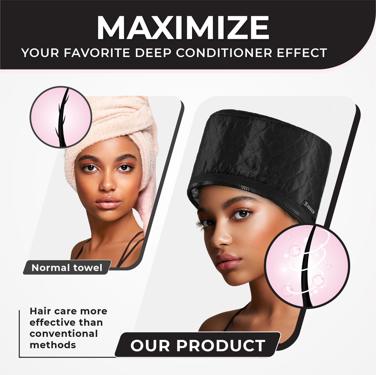 SISWOW Hair Steamer Cap with timer settings displayed