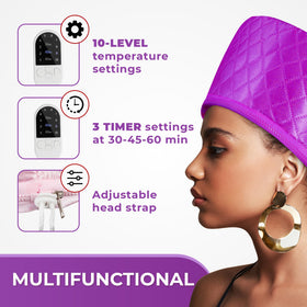 SISWOW Hair Steamer Cap with timer settings displayed
