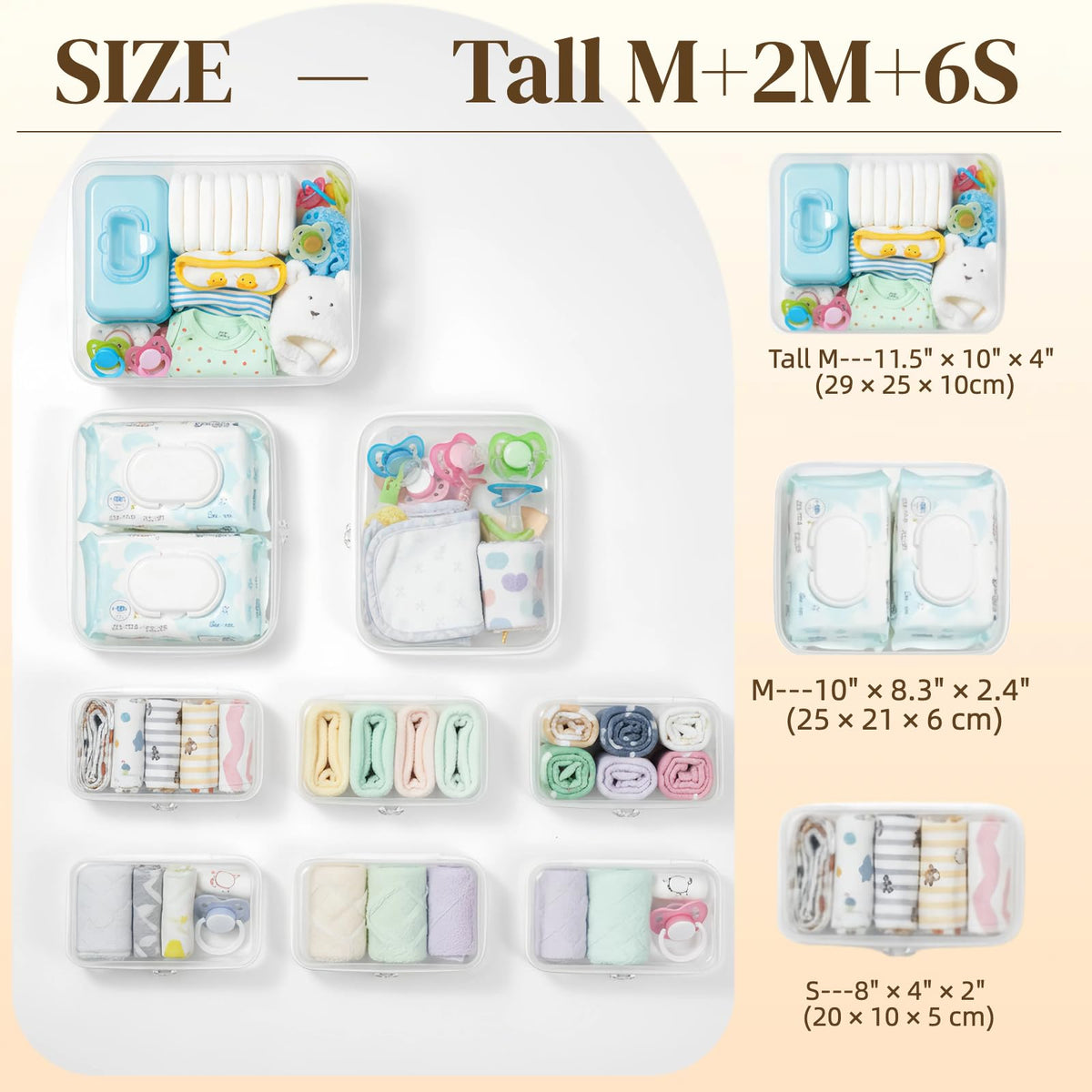 Six small pouches from WELPIRT set in a stacked arrangement