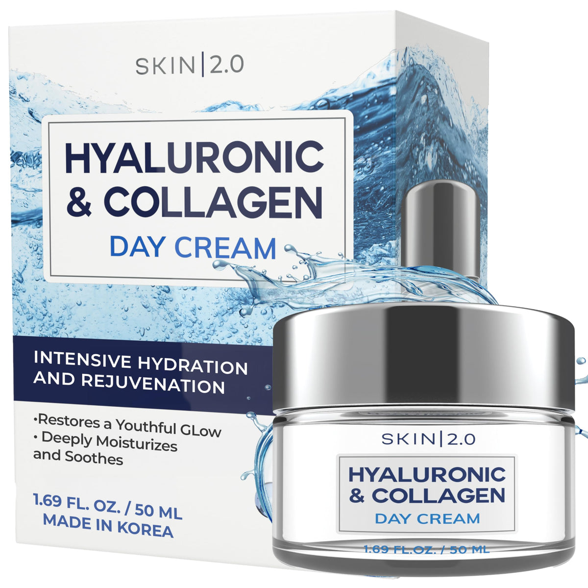 Skin 2.0 Hyaluronic Acid & Collagen Face Moisturizer front view