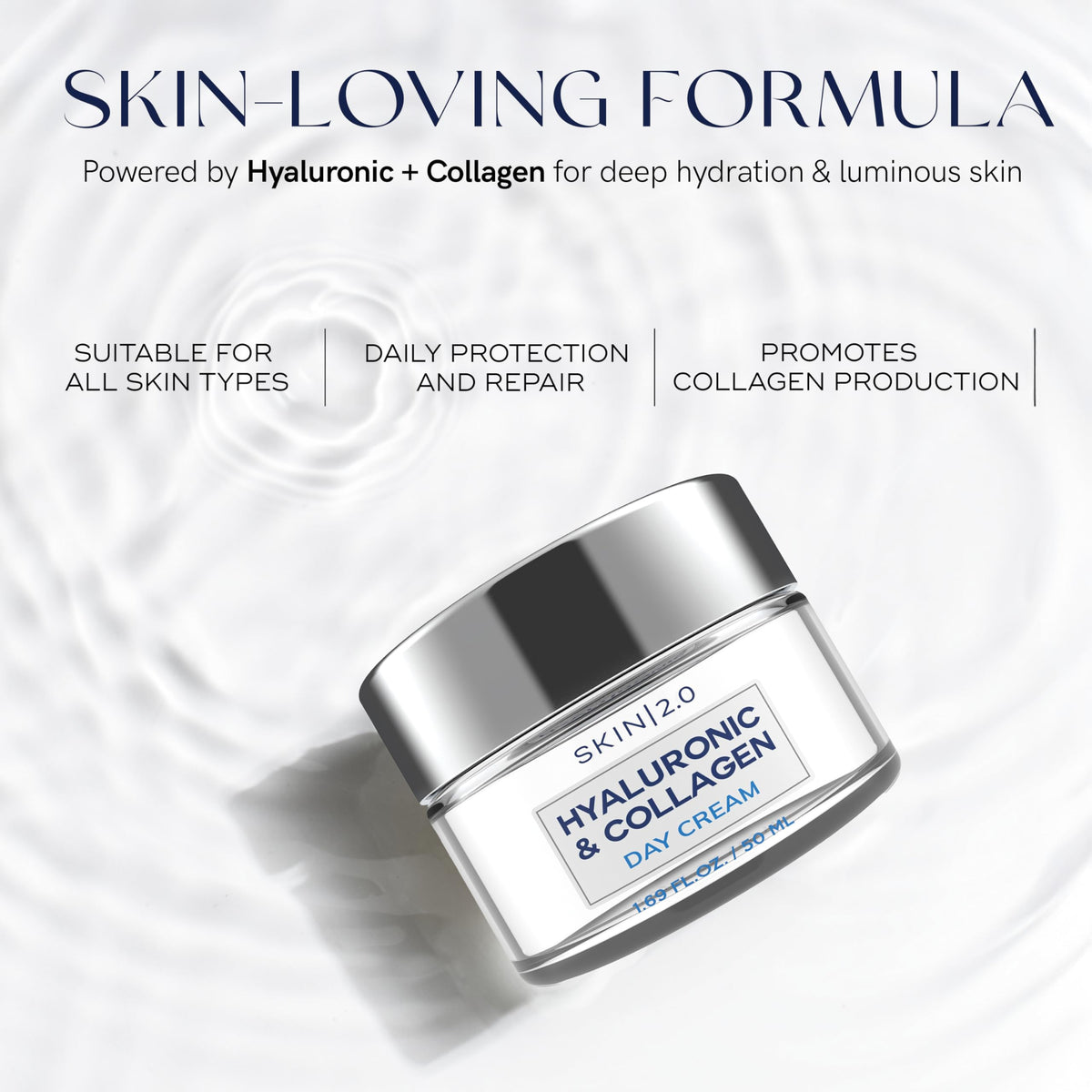 Skin 2.0 moisturizer close-up showing cream consistency