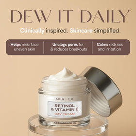 Skin 2.0 Retinol & Vitamin E Face Moisturizer application on skin