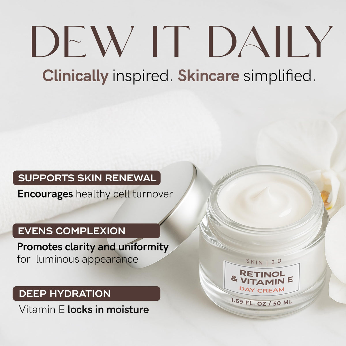 Skin 2.0 Retinol & Vitamin E Face Moisturizer texture close-up
