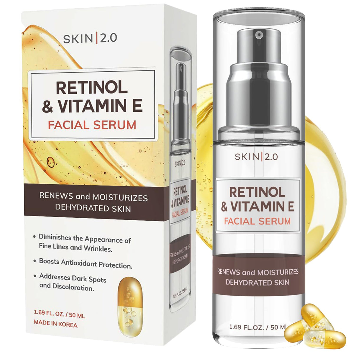 Skin 2.0 Retinol & Vitamin E Face Serum 1.69 Fl. oz front view