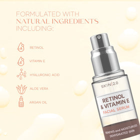 Skin 2.0 Retinol & Vitamin E Face Serum application on skin