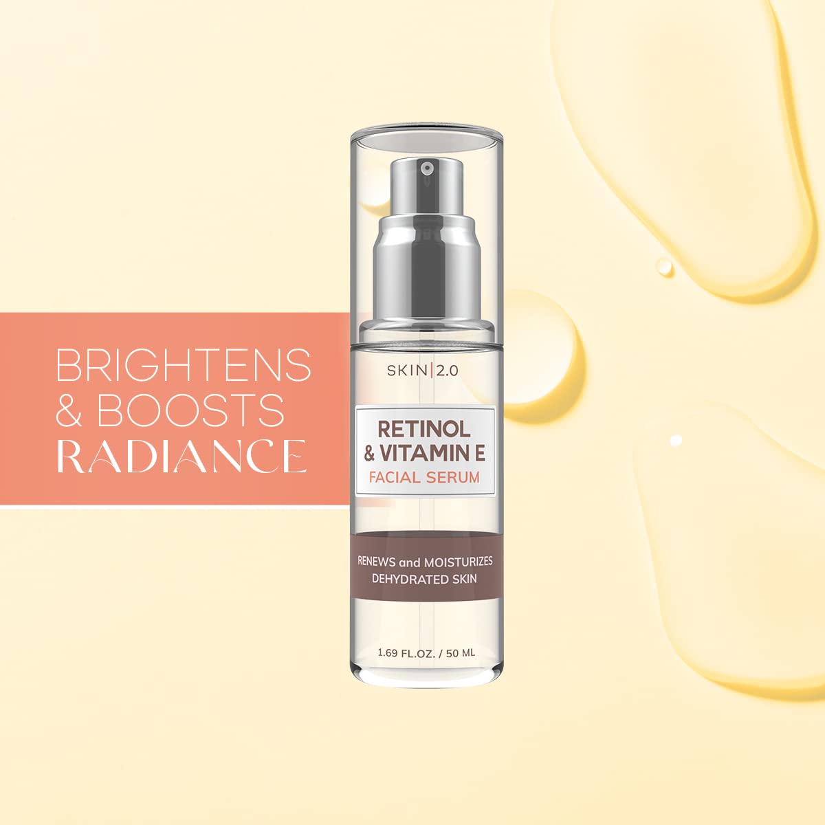 Skin 2.0 Retinol & Vitamin E Face Serum bottle side view