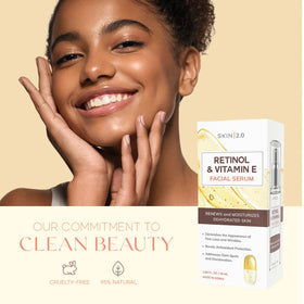 Skin 2.0 Retinol & Vitamin E Face Serum with other skincare products