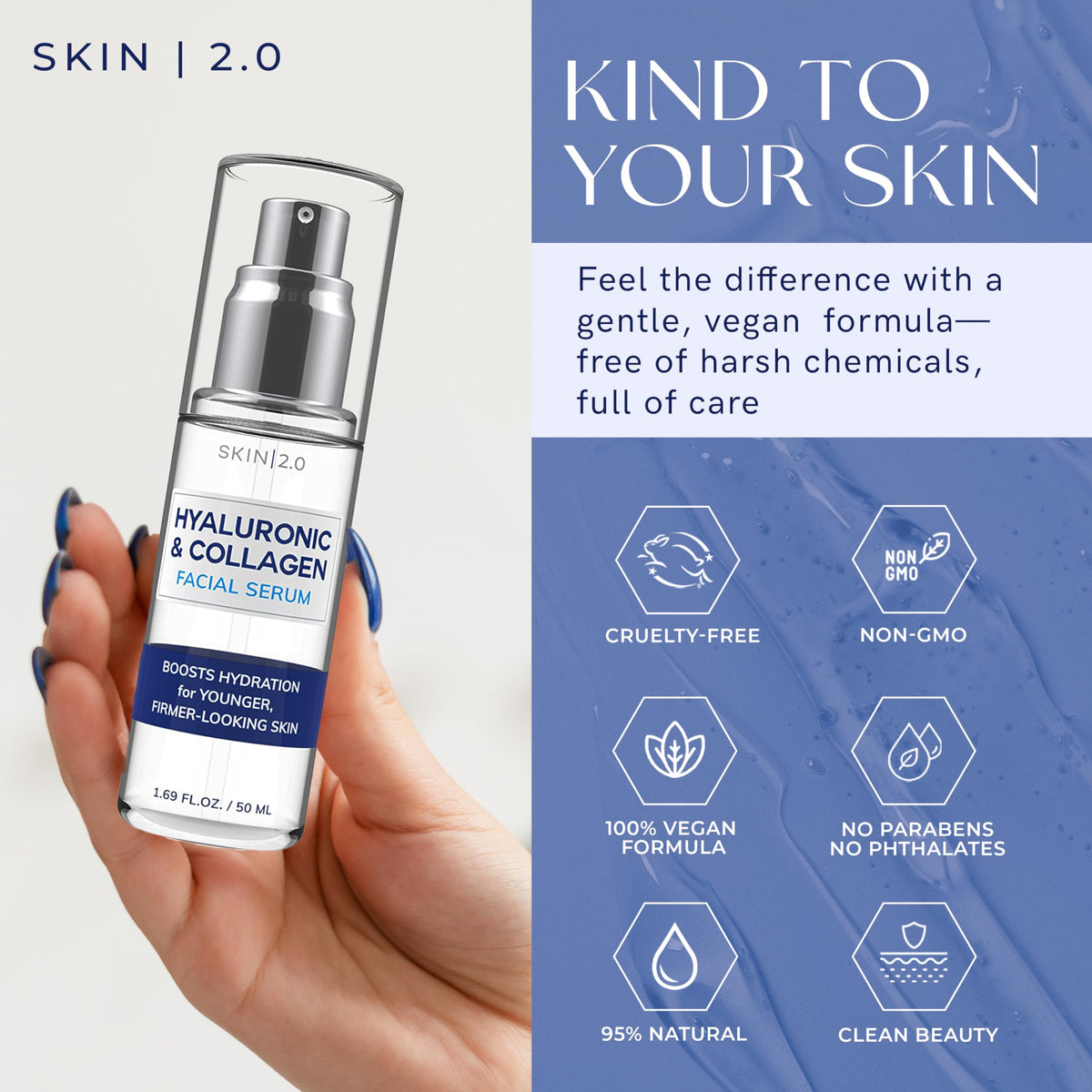 Skin 2.0 serum application on skin