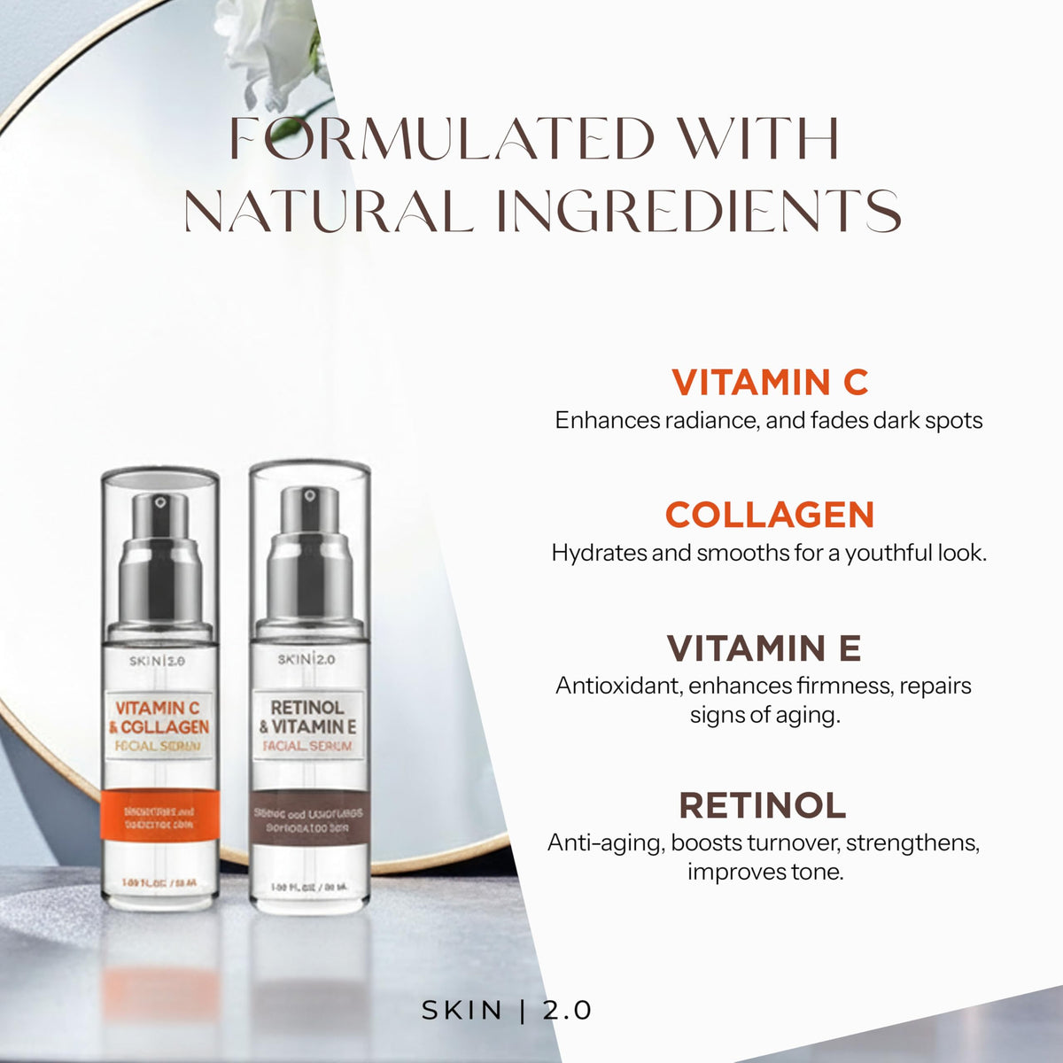 Skin 2.0 Serum duo pack showcasing both bottles