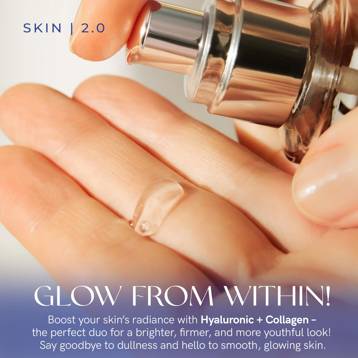 Skin 2.0 serum in a skincare routine setting