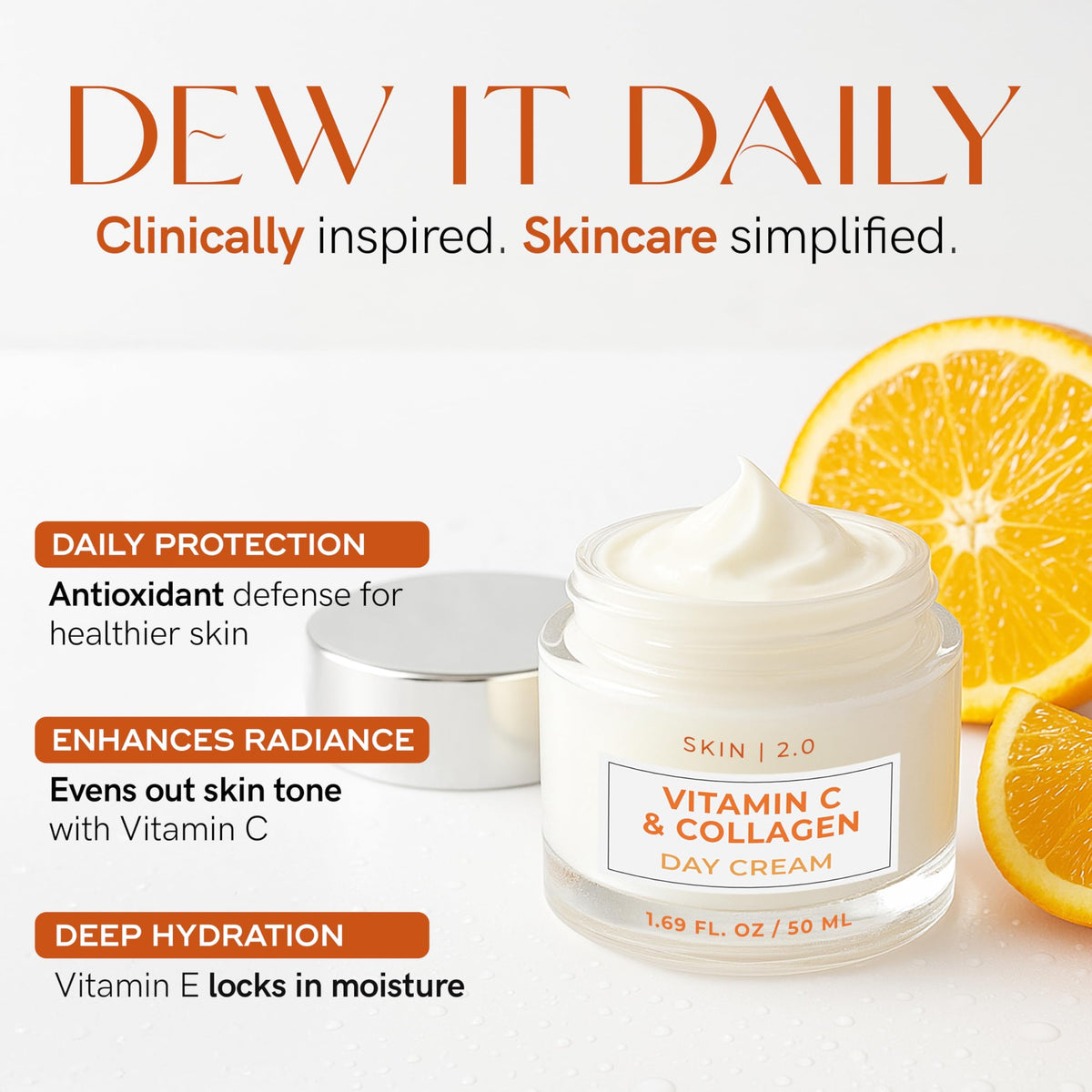 Skin 2.0 Vitamin C & Collagen Face Moisturizer side view