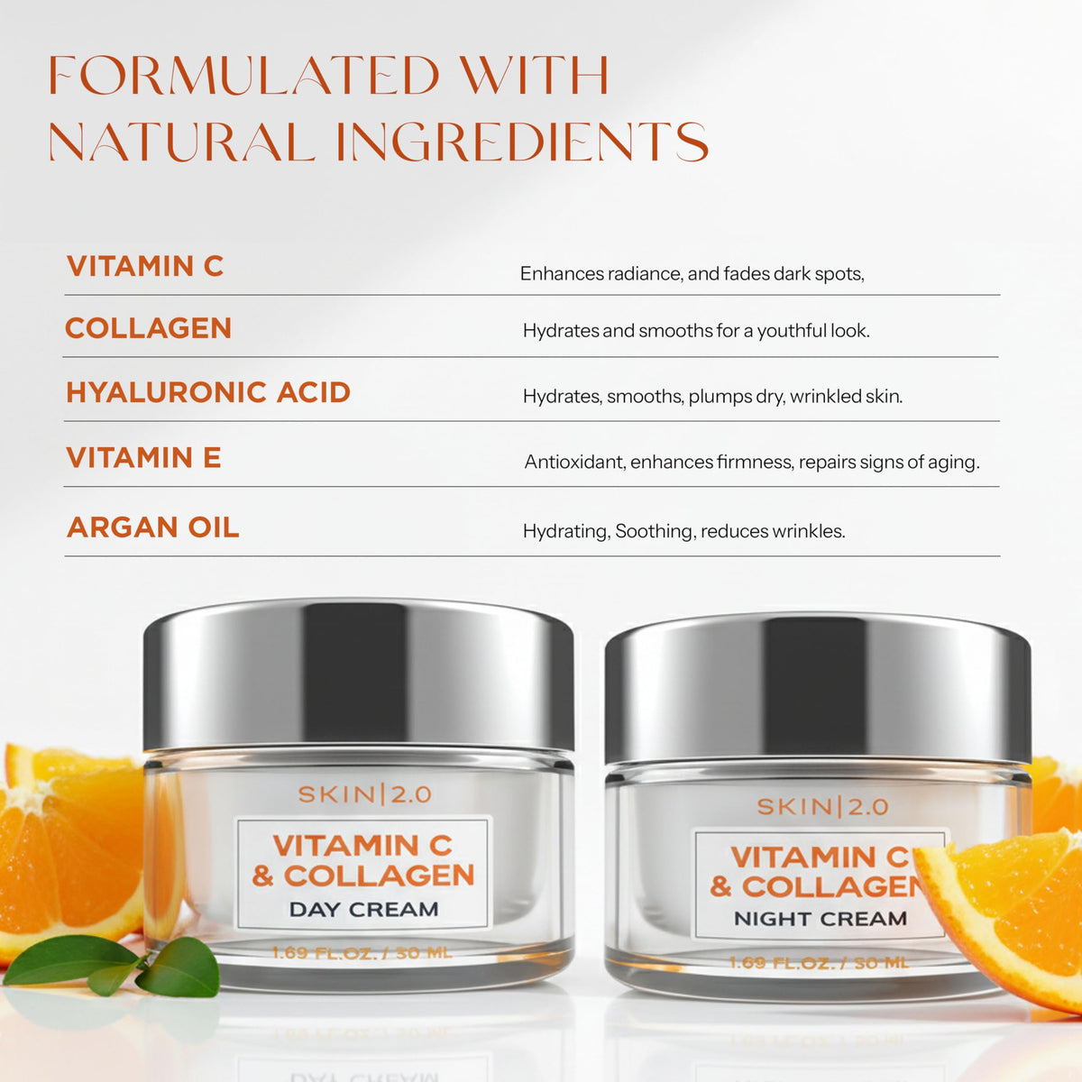 Skin 2.0 Vitamin C & Collagen moisturizer duo pack display