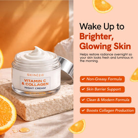 Skin 2.0 Vitamin C & Collagen Night Cream application on skin
