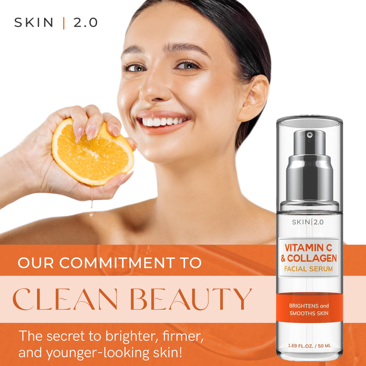 Skin 2.0 Vitamin C Serum bottle with dropper