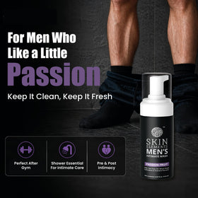 Skin Elements Foaming Men’s Intimate Wash Passion Fruit pump close-up