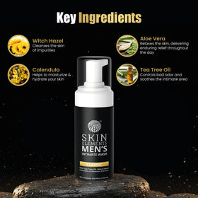 Skin Elements Intimate Wash for Men back view with ingredients