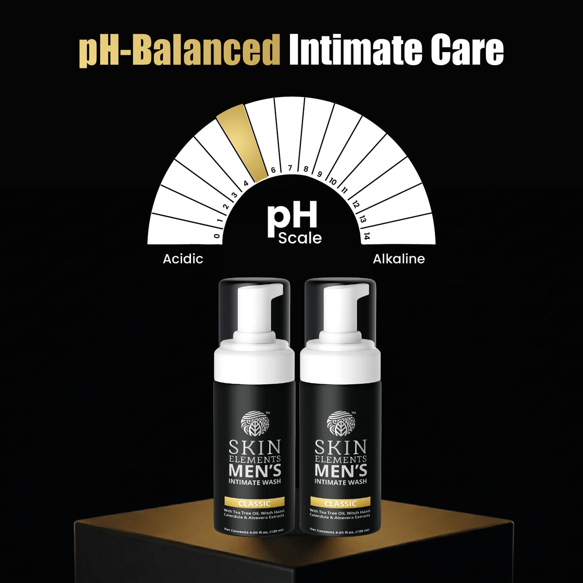 Skin Elements Intimate Wash for Men with fresh ingredients like tea tree oil